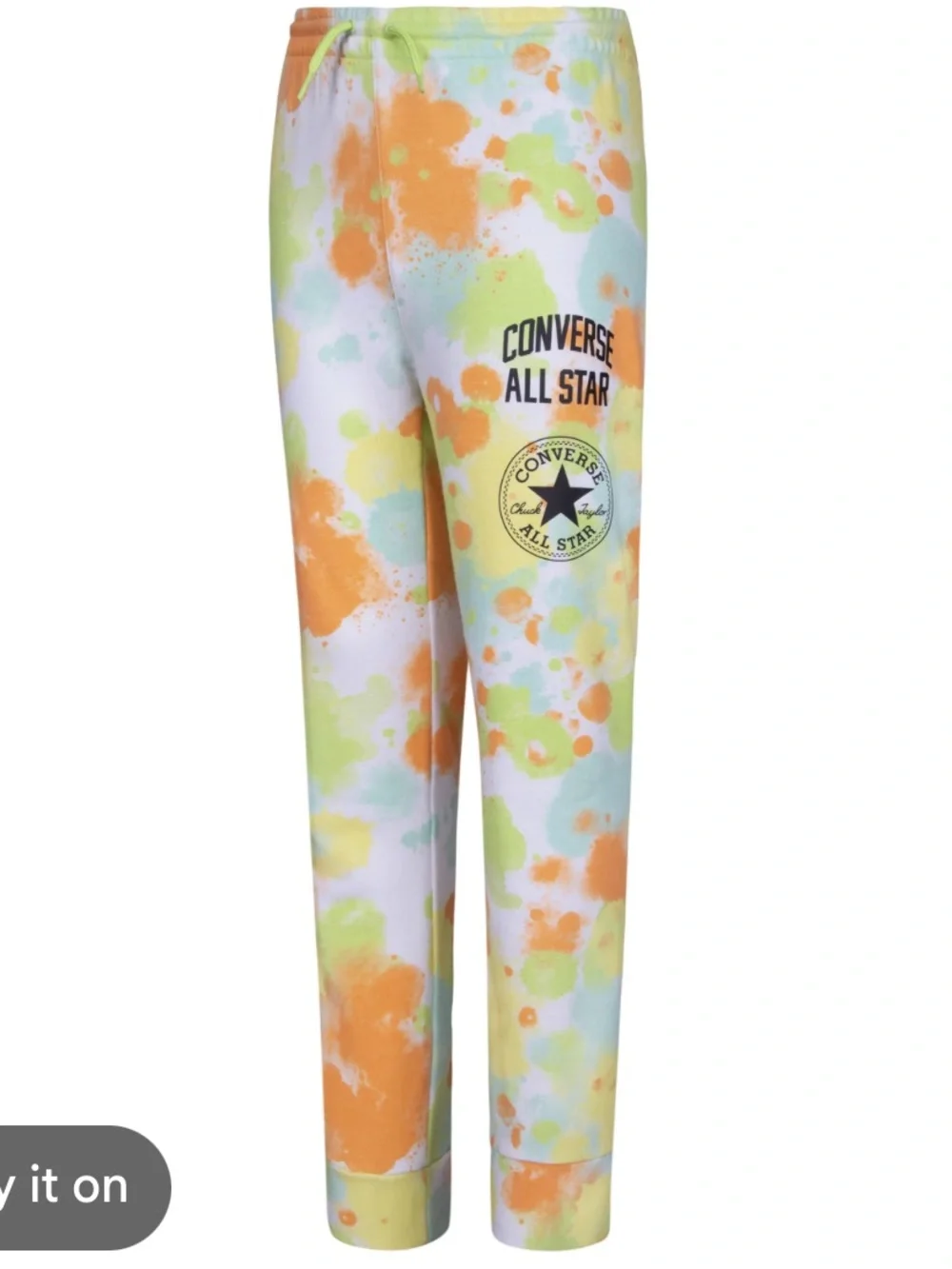 NWT Converse Tie-Dye Jogger Boys Pants size large 12-13 years lime rave retro